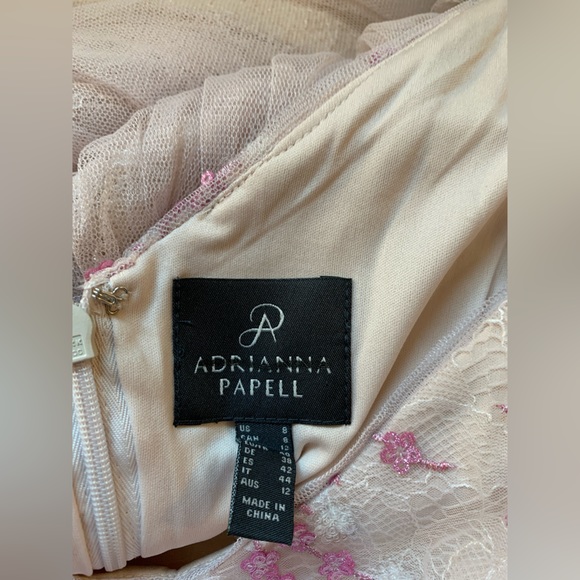 ADRIANNA PAPELL x Anthropologie Sequined Embroidered Tulle Maxi Dress Sz 8 - Picture 7 of 9